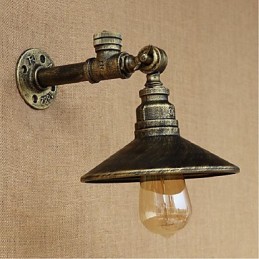 Apliques de pared con luz ambiental de estilo rústico tipo cabaña.
