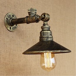 Apliques de pared con luz ambiental de estilo rústico tipo cabaña.