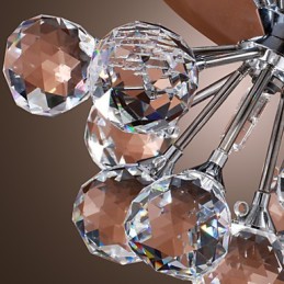 Lámpara empotrada moderna de metal cromado estilo mini de cristal contemporáneo