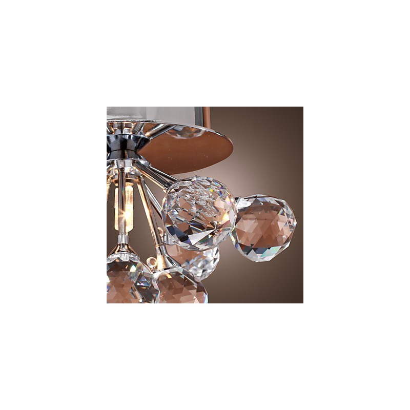 Lámpara empotrada moderna de metal cromado estilo mini de cristal contemporáneo