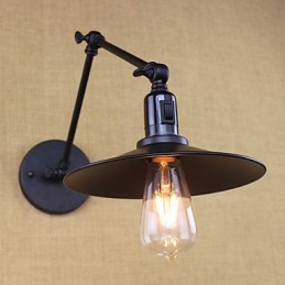 Apliques de pared con luz descendente de brazo oscilante estilo mini con pintura rústica