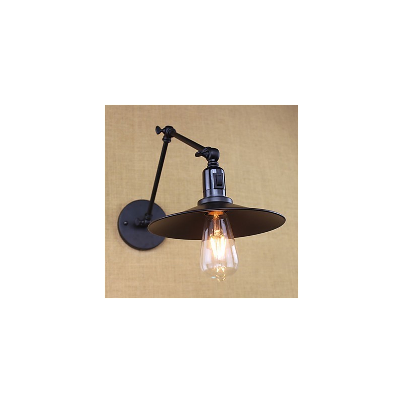 Apliques de pared con luz descendente de brazo oscilante estilo mini con pintura rústica