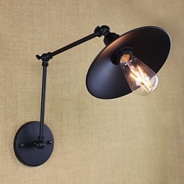 Apliques de pared con luz descendente de brazo oscilante estilo mini con pintura rústica