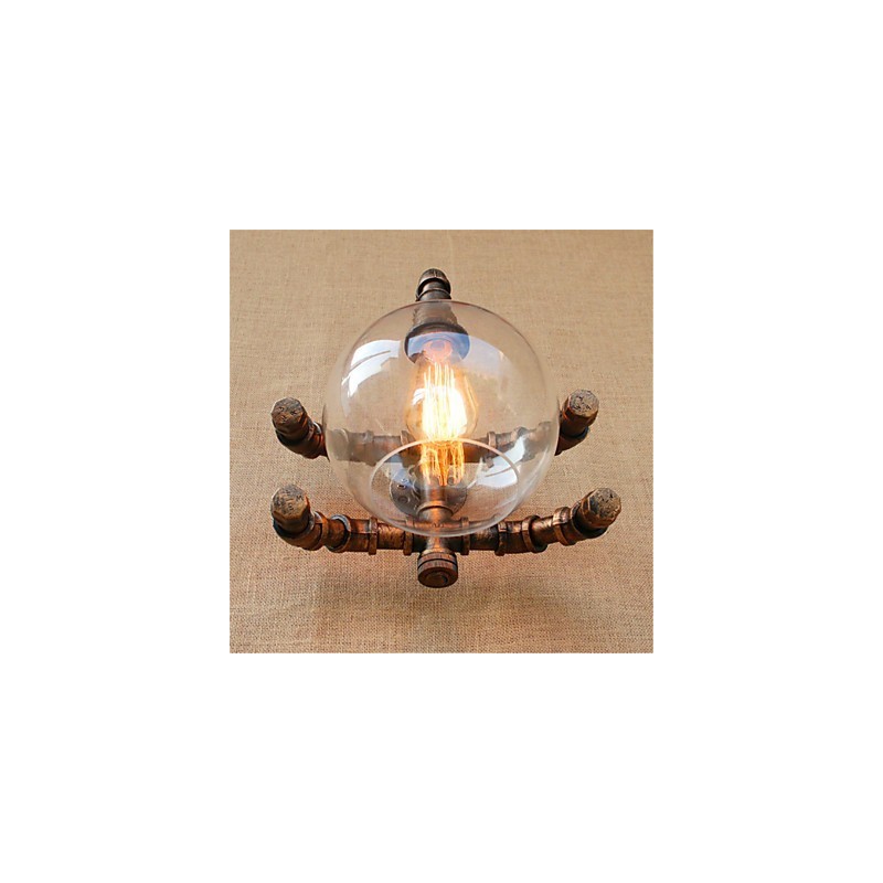 Aplique de pared rústico de latón antiguo estilo campestre para iluminación ambiental.
