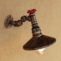 Lámpara de pared con brazo oscilante giratorio de estilo mini con pintura retro campestre