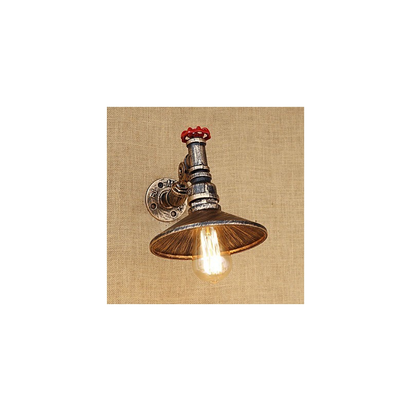 Lámpara de pared con brazo oscilante giratorio de estilo mini con pintura retro campestre