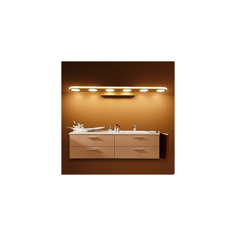 Aplique de pared moderno contemporáneo integrado para iluminación de baño con luz descendente