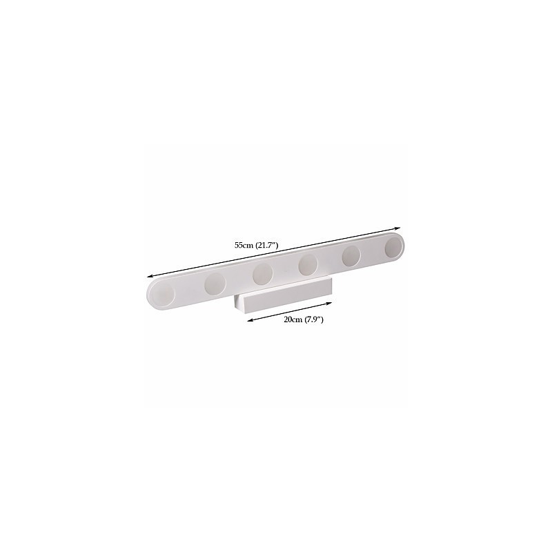 Aplique de pared moderno contemporáneo integrado para iluminación de baño con luz descendente
