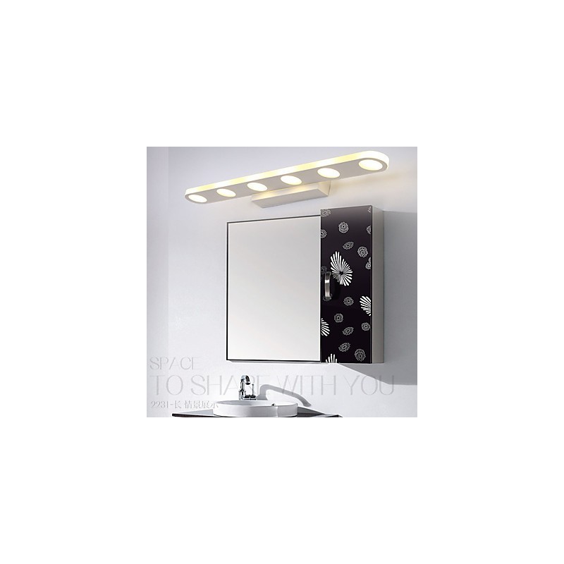 Aplique de pared moderno contemporáneo integrado para iluminación de baño con luz descendente