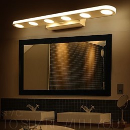 Aplique de pared moderno contemporáneo integrado para iluminación de baño con luz descendente