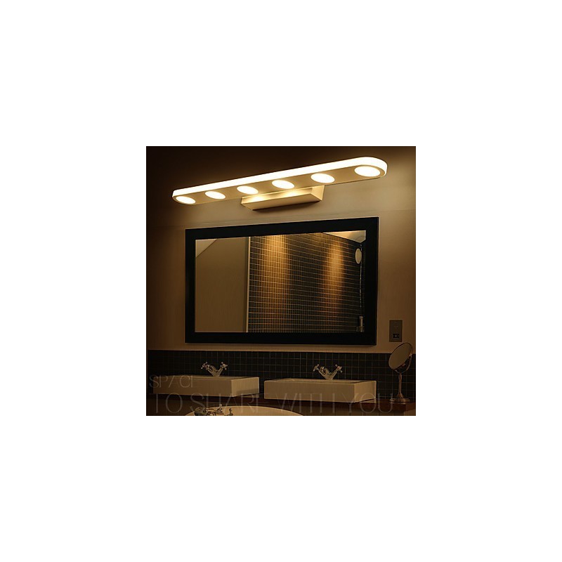 Aplique de pared moderno contemporáneo integrado para iluminación de baño con luz descendente