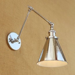 Lámpara de brazo oscilante con protección ocular, moderna, contemporánea, retro, galvanizada, luz ambiental.