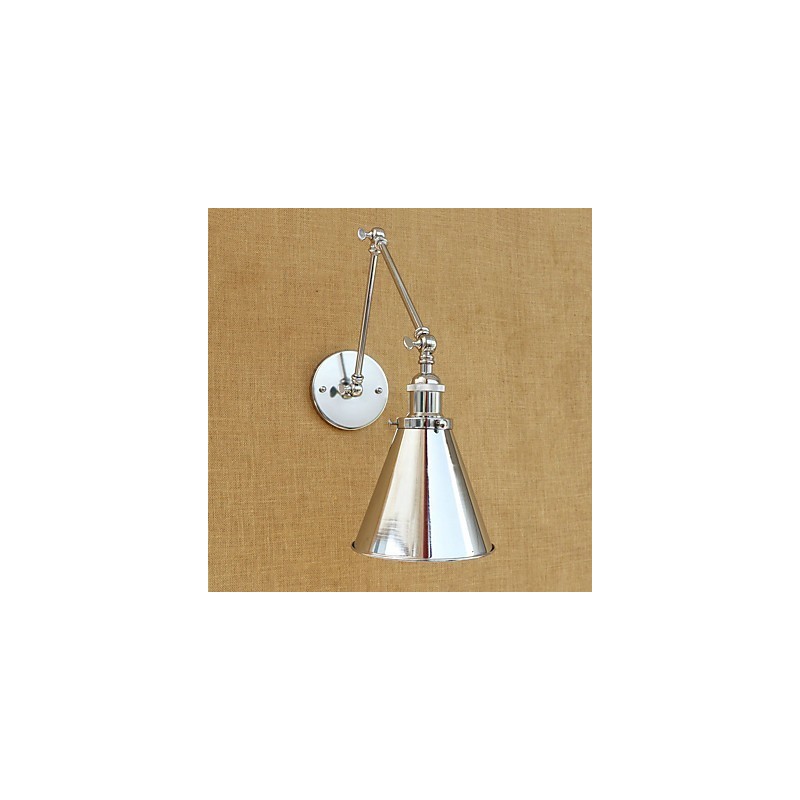 Lámpara de brazo oscilante con protección ocular, moderna, contemporánea, retro, galvanizada, luz ambiental.