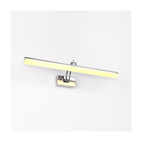 Lámpara de pared moderna y contemporánea integrada en cromo para iluminación ambiental de baño. Lámpara de pared moderna y contemporánea integrada en cromo para iluminación ambiental de baño.