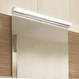 Lámpara de pared moderna y contemporánea integrada en cromo para iluminación ambiental de baño.