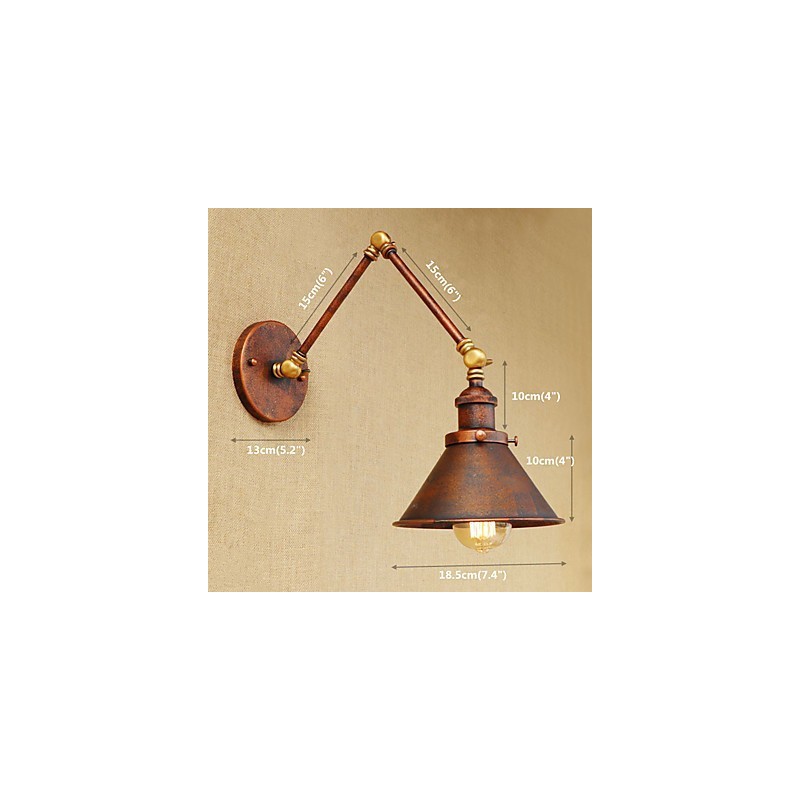 Aplique de pared de latón vintage industrial, lámpara de pared, iluminación para el hogar, decoración de interiores, aplique de pared