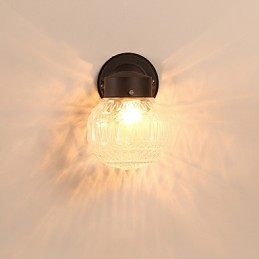 Aplique de pared con luz ambiental de estilo mini con acabado de óxido negro contemporáneo moderno