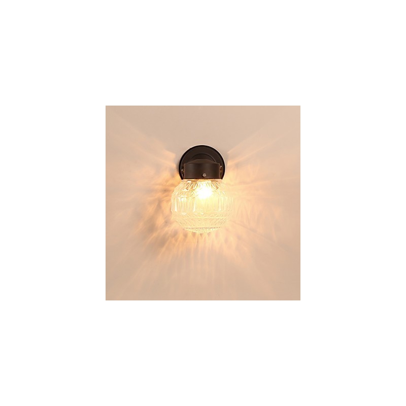 Aplique de pared con luz ambiental de estilo mini con acabado de óxido negro contemporáneo moderno
