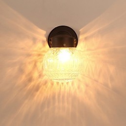 Aplique de pared con luz ambiental de estilo mini con acabado de óxido negro contemporáneo moderno