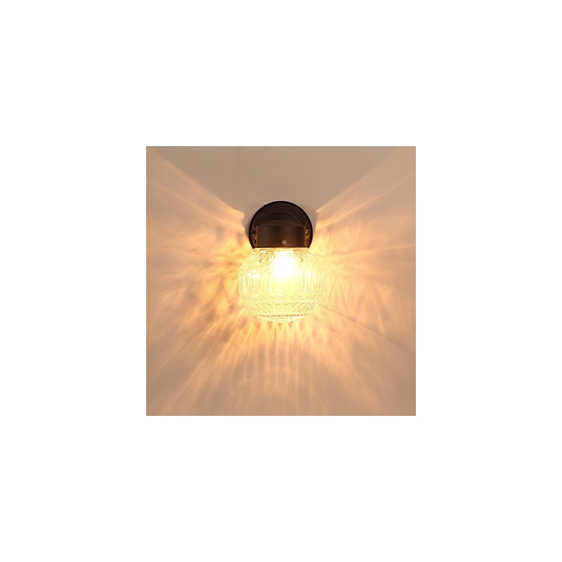 Aplique de pared con luz ambiental de estilo mini con acabado de óxido negro contemporáneo moderno