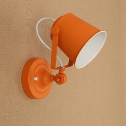 Lámpara de pared de acero pintado, estilo café americano negro, estilo retro, con sable de luz.