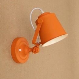 Lámpara de pared de acero pintado, estilo café americano negro, estilo retro, con sable de luz.