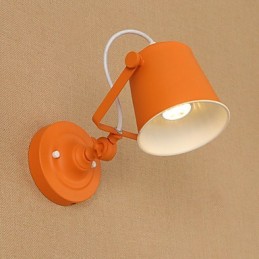 Lámpara de pared de acero pintado, estilo café americano negro, estilo retro, con sable de luz.