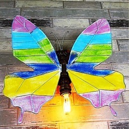 Pintura contemporánea moderna integrada para apliques de pared con luz ambiental.