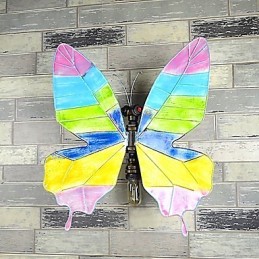 Pintura contemporánea moderna integrada para apliques de pared con luz ambiental.