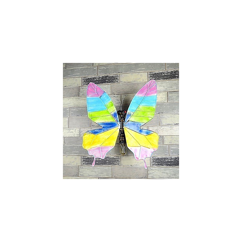 Pintura contemporánea moderna integrada para apliques de pared con luz ambiental.