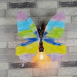 Pintura contemporánea moderna integrada para apliques de pared con luz ambiental.