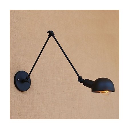 Aplique de pared con luz ambiental y protección ocular con brazo oscilante estilo mini, con pintura rústica vintage sencilla