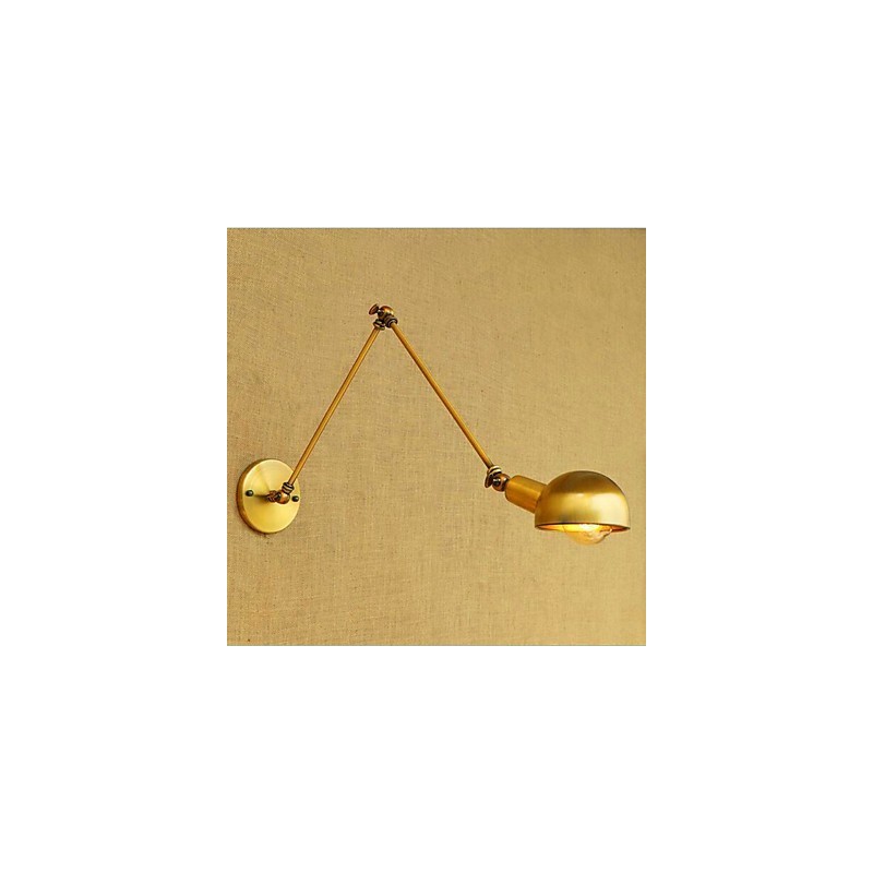 Aplique de pared con luz ambiental y protección ocular con brazo oscilante estilo mini, con pintura rústica vintage sencilla