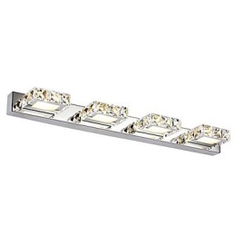 Lámpara de tocador de baño, espejo de maquillaje de cristal, 4 luces, iluminación para baño y dormitorio
