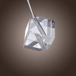 Lámpara colgante moderna contemporánea de cristal de isla en cromo