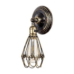 Apliques de pared vintage para interiores, de metal, con ángulo ajustable, estilo retro, con jaula de alambre
