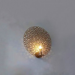Pintura contemporánea moderna y contemporánea para apliques de pared con luz ambiental.