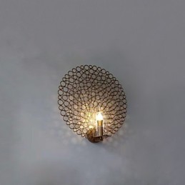 Pintura contemporánea moderna y contemporánea para apliques de pared con luz ambiental.