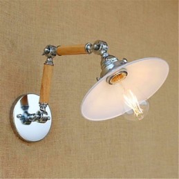 Lámpara colgante rústica estilo rústico estilo rústico con luz ambiental en cromo para brazo oscilante.