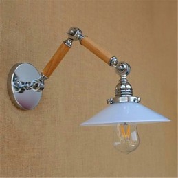 Lámpara colgante rústica estilo rústico estilo rústico con luz ambiental en cromo para brazo oscilante.