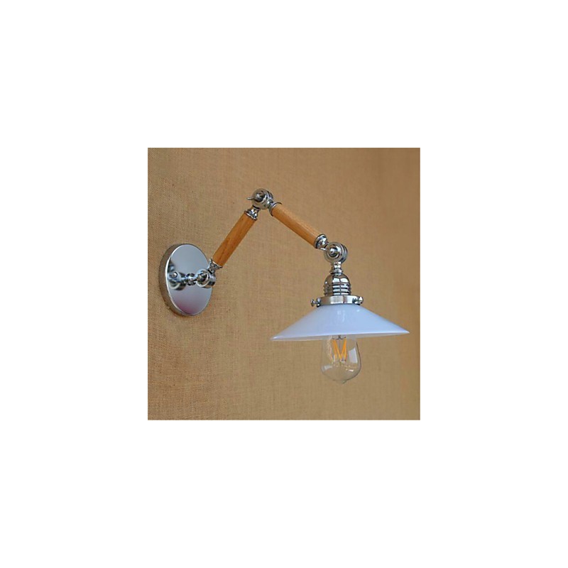 Lámpara colgante rústica estilo rústico estilo rústico con luz ambiental en cromo para brazo oscilante.