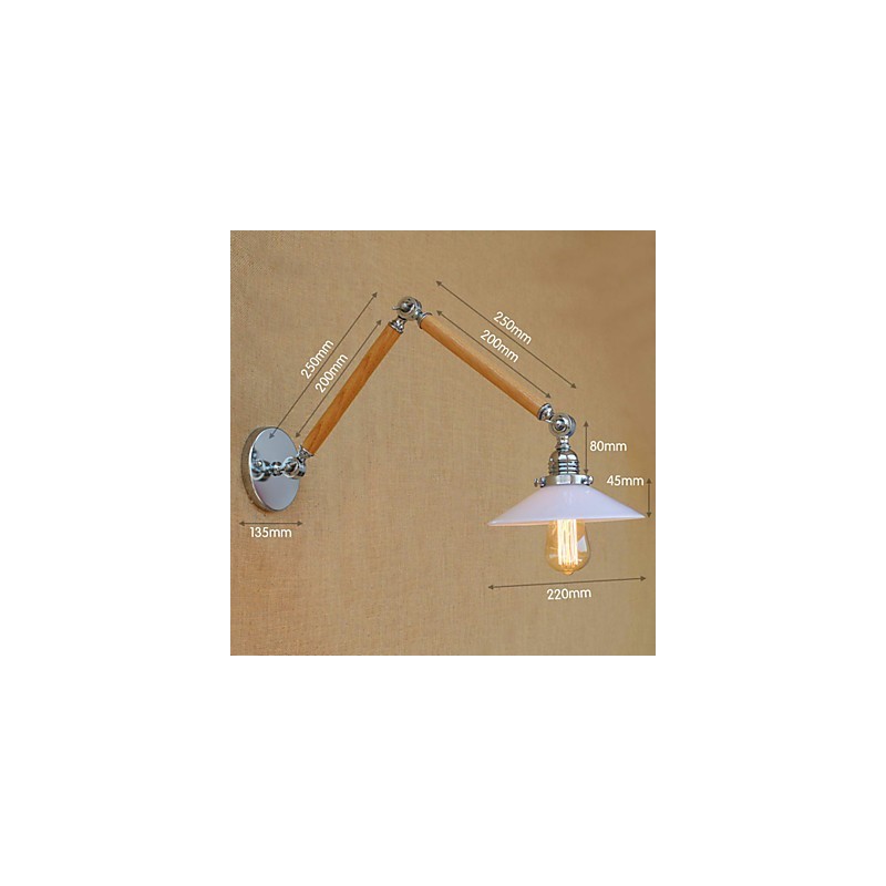 Lámpara colgante rústica estilo rústico estilo rústico con luz ambiental en cromo para brazo oscilante.