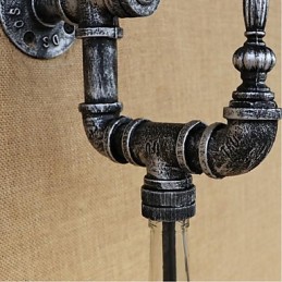 Aplique de pared rústico plateado con iluminación ambiental