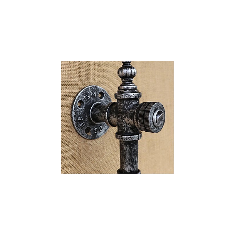 Aplique de pared rústico plateado con iluminación ambiental