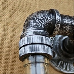 Aplique de pared de latón rústico Lodge para luz ambiental, luz de pared azul gris humo