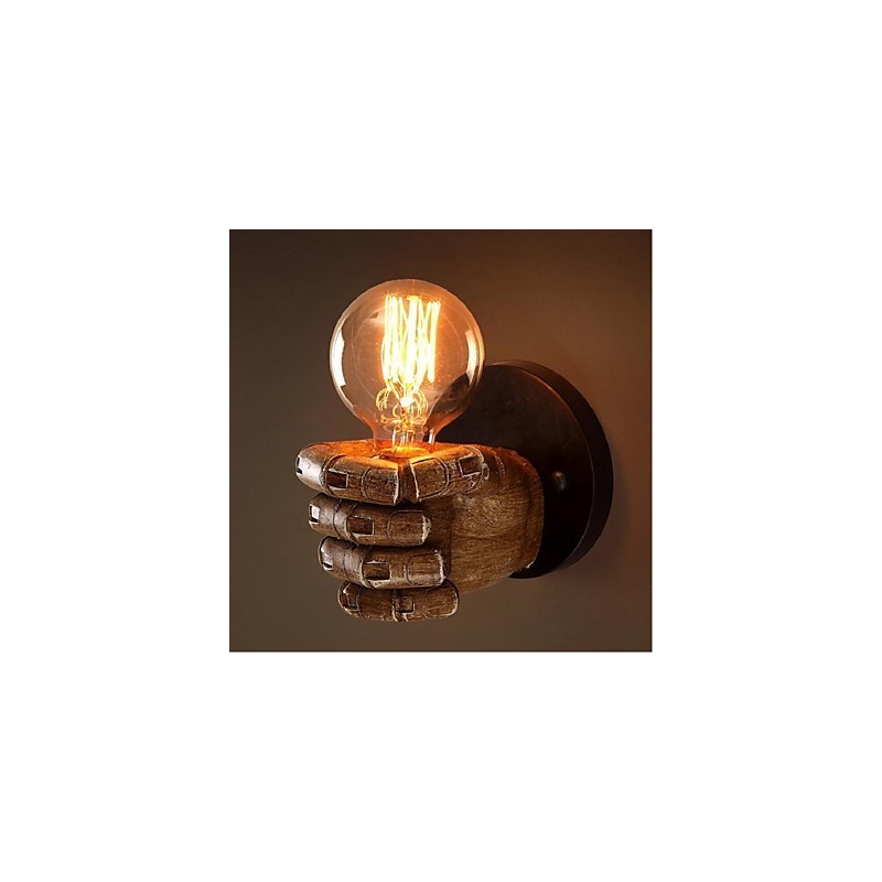 Apliques de pared con luz ambiental con pintura rústica tipo cabaña