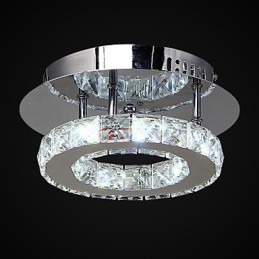 Lámpara de techo moderna contemporánea de metal cromado y cristal