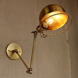 Lámpara de pared decorativa de estilo industrial retro europeo con iluminación de personajes de pueblo y brazo de hierro