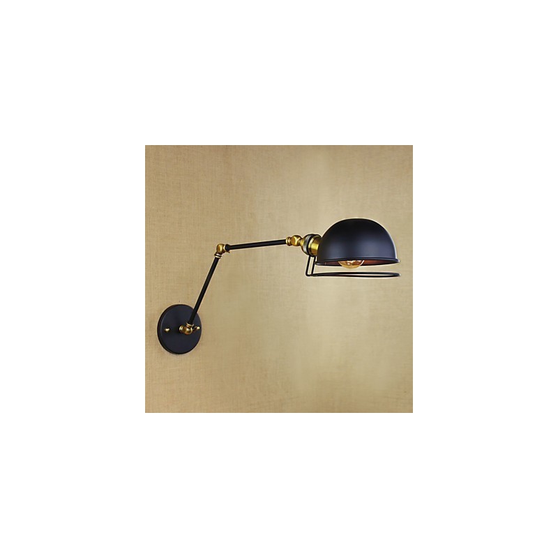 Lámpara de pared decorativa de estilo industrial retro europeo con iluminación de personajes de pueblo y brazo de hierro