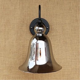 Aplique de pared rústico plateado con luz empotrada